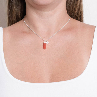 Delicate Carnelian Crystal Point Necklace