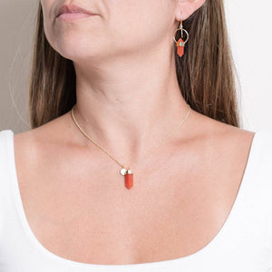 Delicate Carnelian Crystal Point Necklace