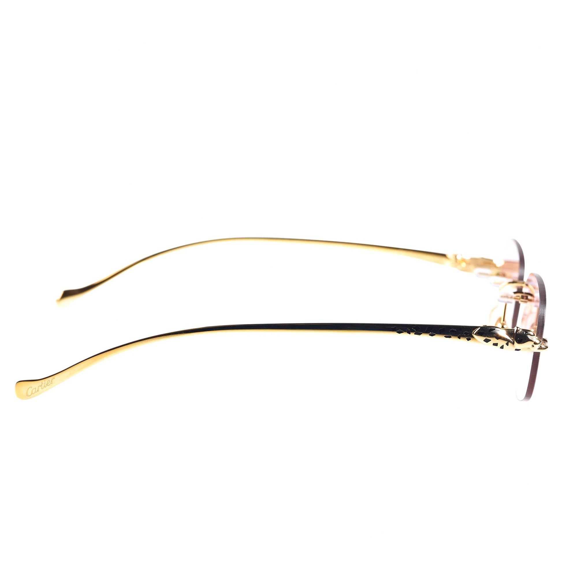 Cartier Eyewear Custom CT0058O-001 Panthere De Cartier Rimless Sunglasses