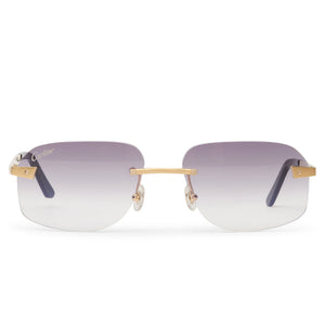 Cartier Eyewear Custom CT0167O-001 Santos De Cartier Rimless Sunglasses