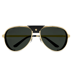 Cartier Santos De Cartier CT0296S-001 Black Gold Sunglasses