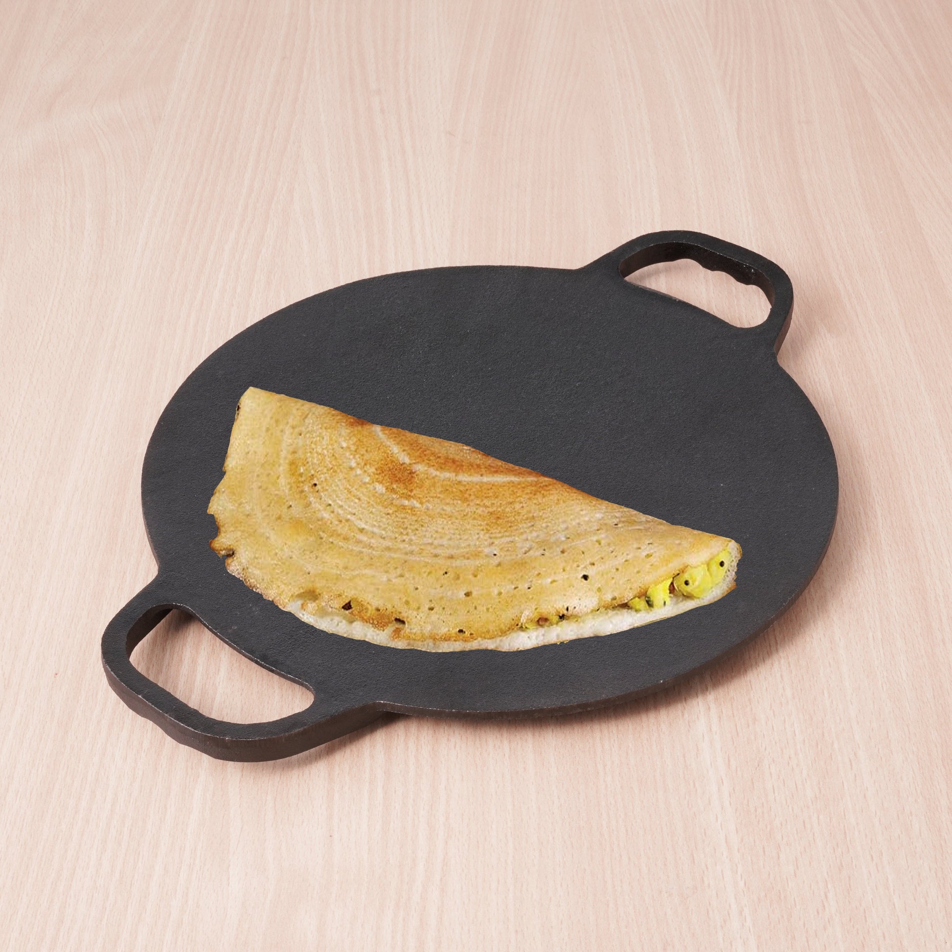Cast Iron Double Handle Concave Tawa