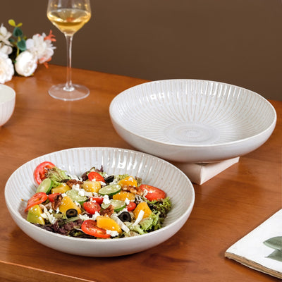 Set Of 2 Chic Ceramic Large Buddha Bowls 1800ml