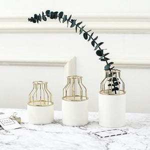 White Gold Vase Large