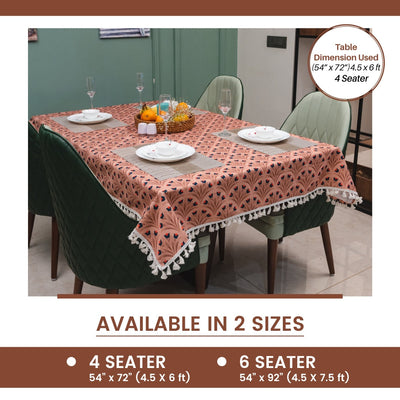Sicilia : Anti Skid & Water resistant Linen textured Premium table cover for dining table - Chocolate Bouquet