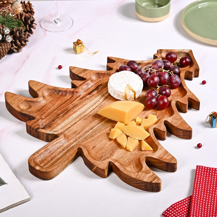 Christmas Tree Sustainable Large Wooden Platter