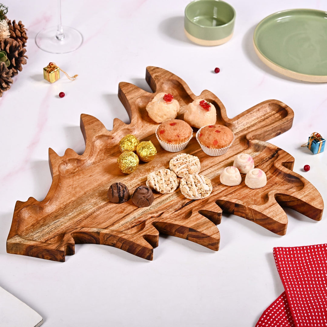 Christmas Tree Sustainable Large Wooden Platter