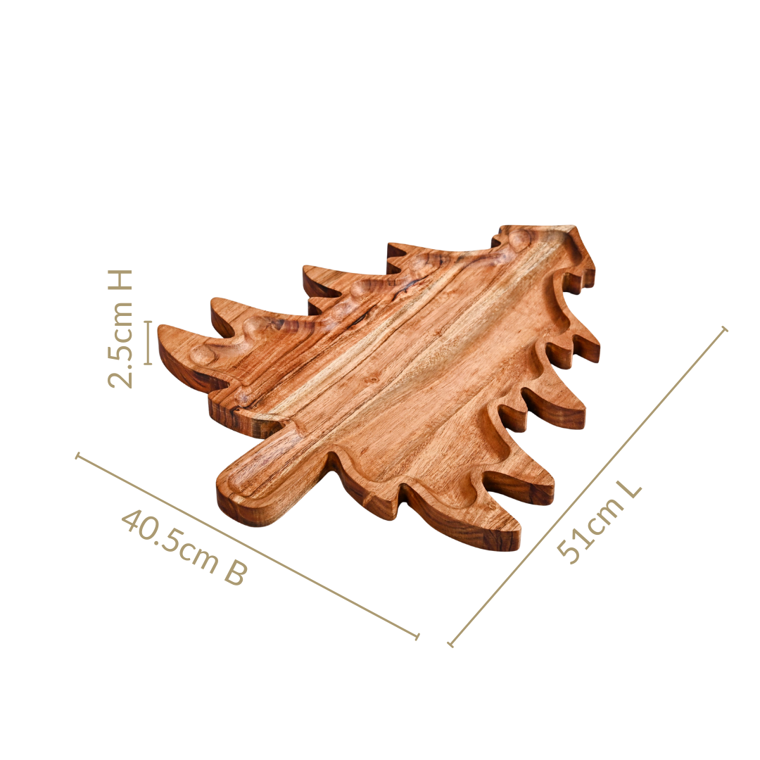 Christmas Tree Sustainable Large Wooden Platter