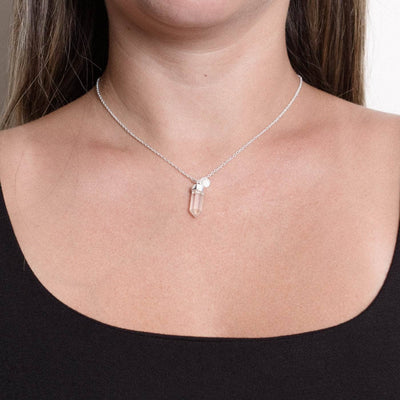 Delicate Clear Quartz Crystal Point Necklace