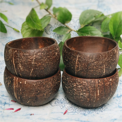 Brown - Handmade Coconut Bowl (Pack of 4)