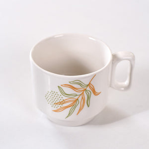 Foliage Stackable Ceramic Coffee Cup Set Of 4 250ml