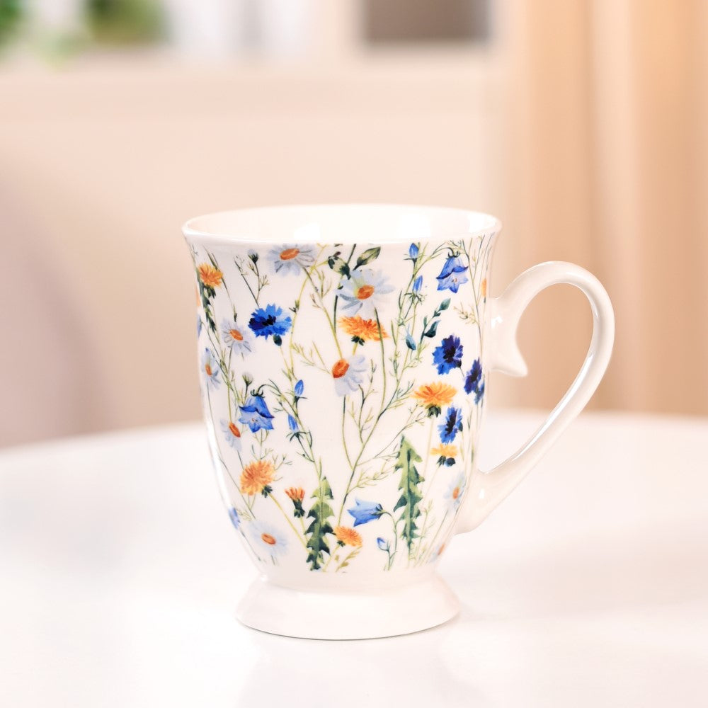 Victorian Garden Ceramic Coffee Mug Set Of 2 Blue 400ml