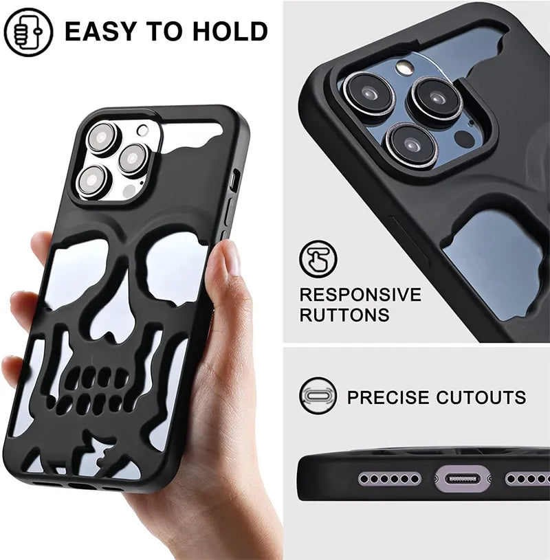 iPhone 14 Series Hollow Skull Design Case