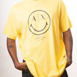 Armani Exchange yellow smiley tshirt