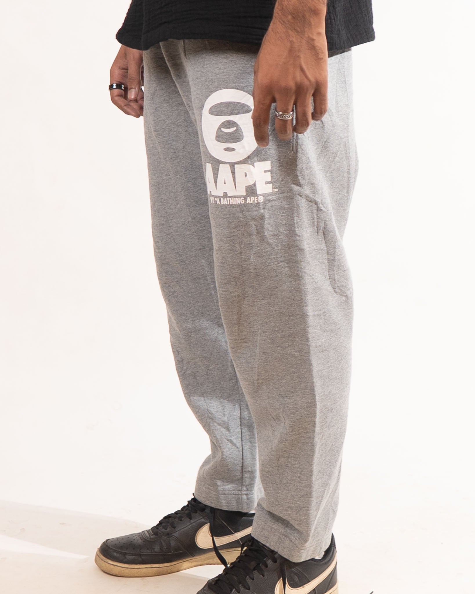 Bape Grey Logo Sweatpants
