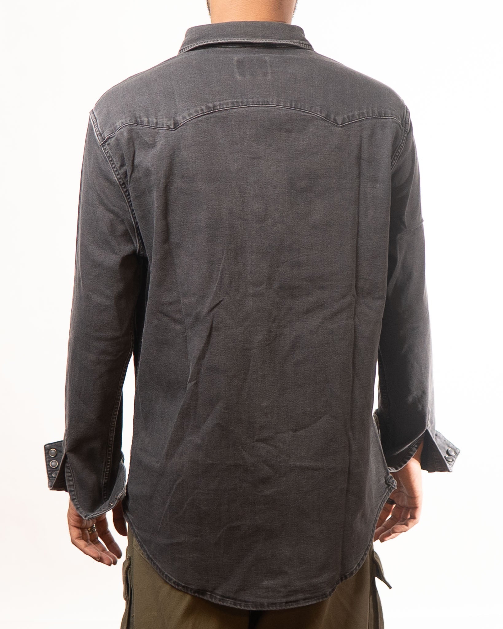 Levis Washed Black Slim Fit Denim Shirt