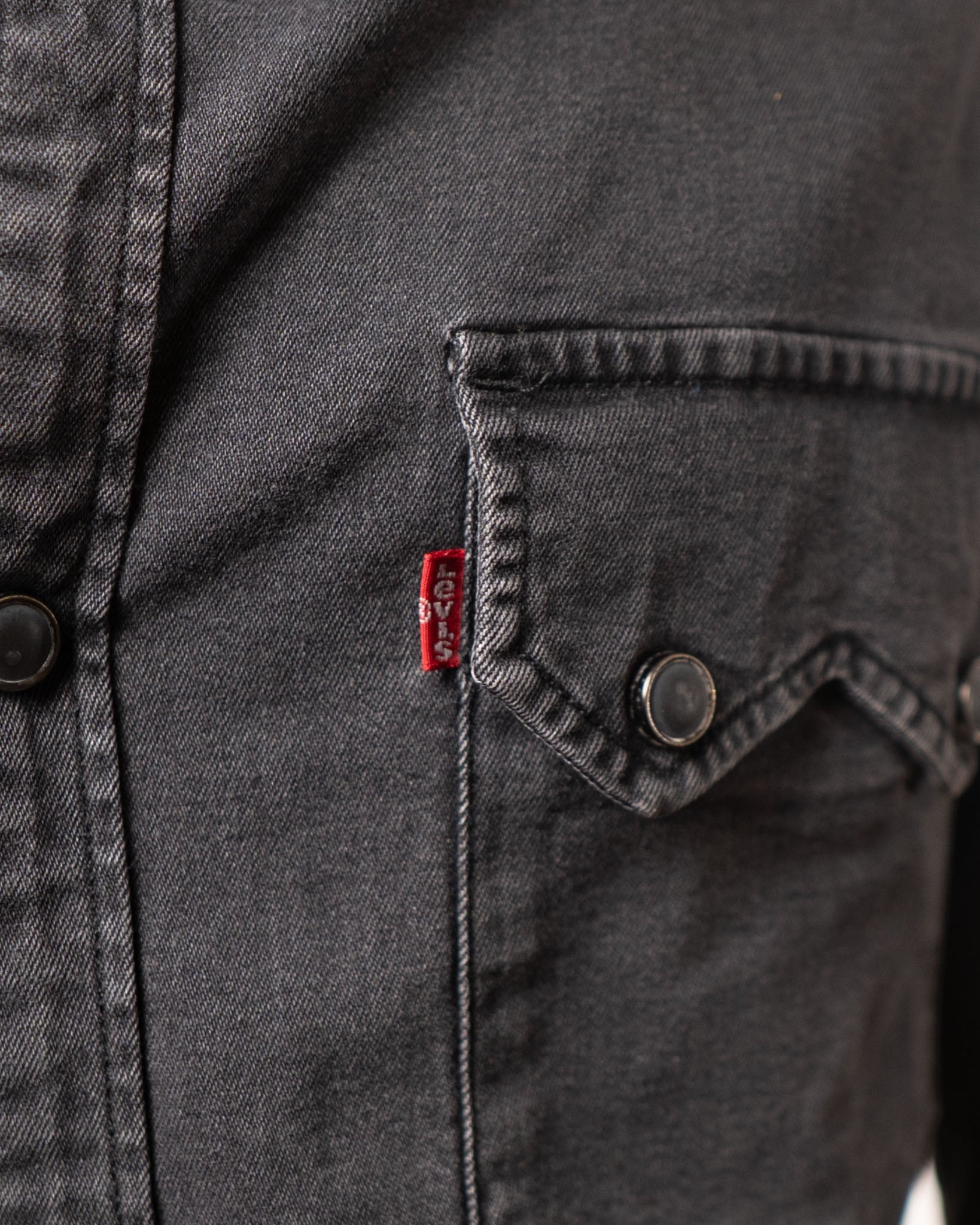 Levis Washed Black Slim Fit Denim Shirt