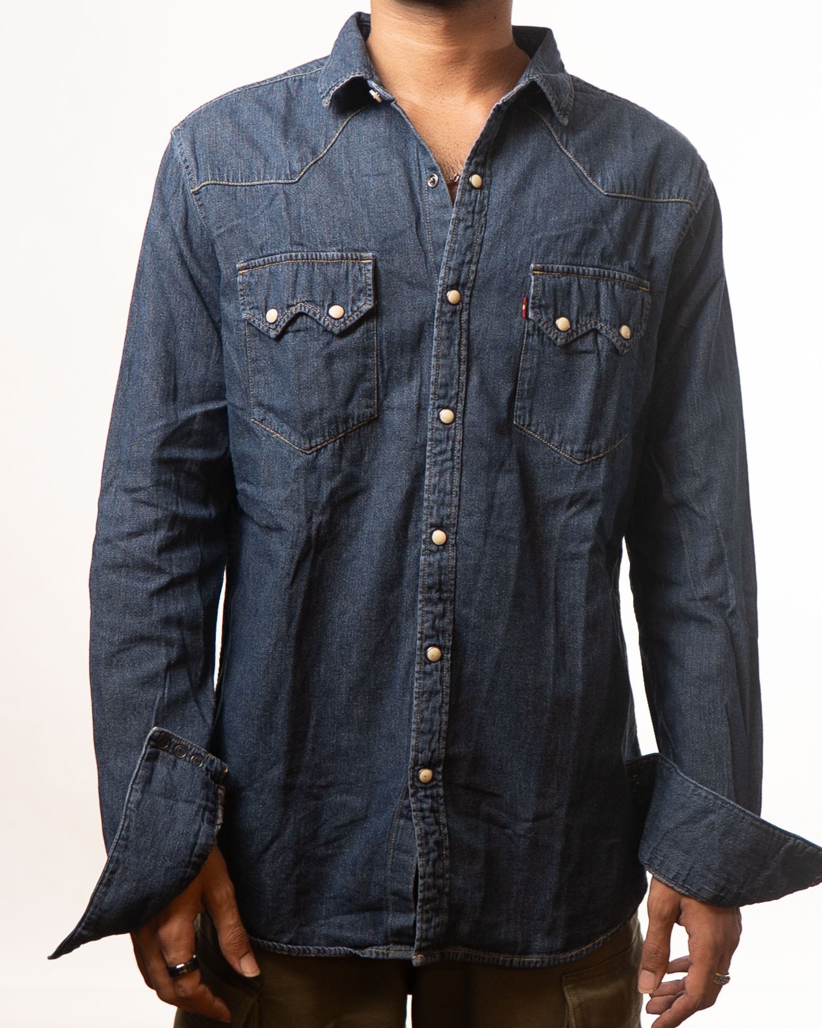 Levis Blue Slim Fit Denim Shirt