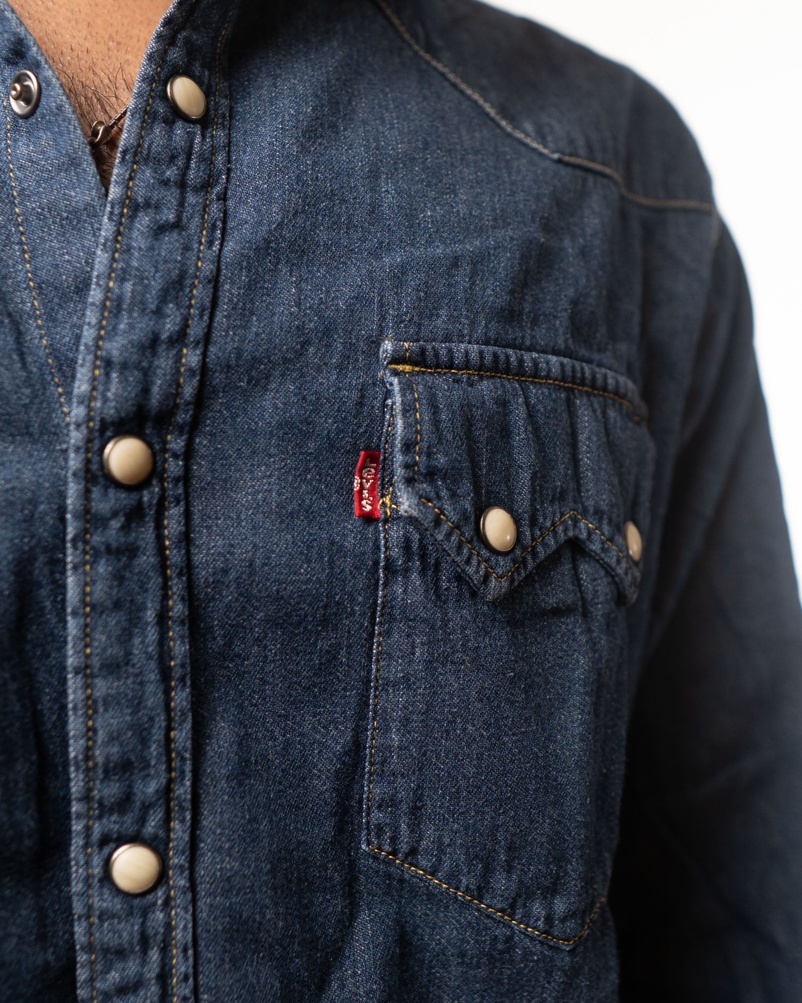 Levis Blue Slim Fit Denim Shirt