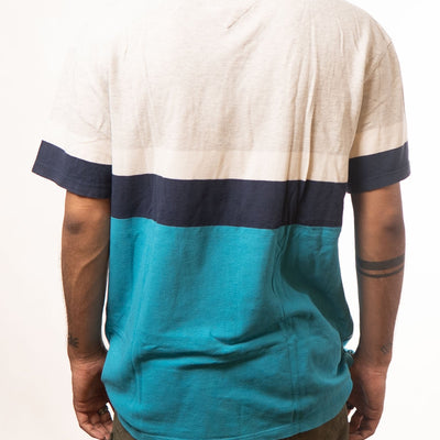 Tommy Hilfiger Grey White Blue Colourblocked Tshirt