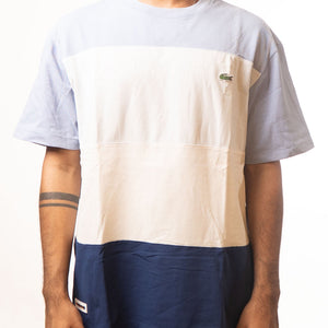 Lacoste Blue Lavender Colourblocked Tshirt