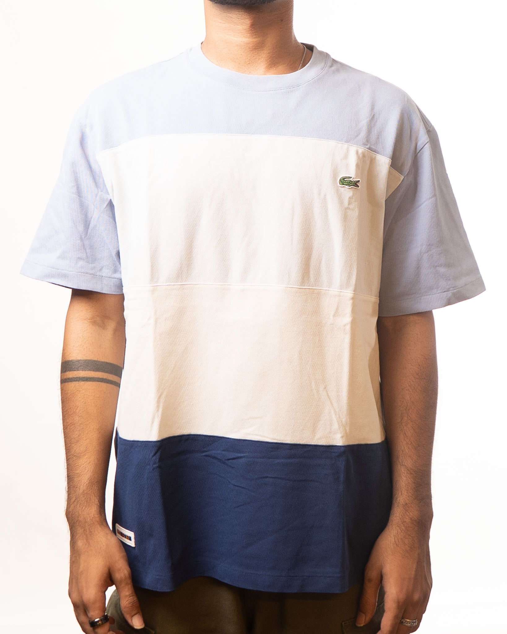 Lacoste Blue Lavender Colourblocked Tshirt