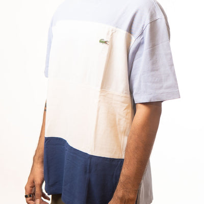 Lacoste Blue Lavender Colourblocked Tshirt