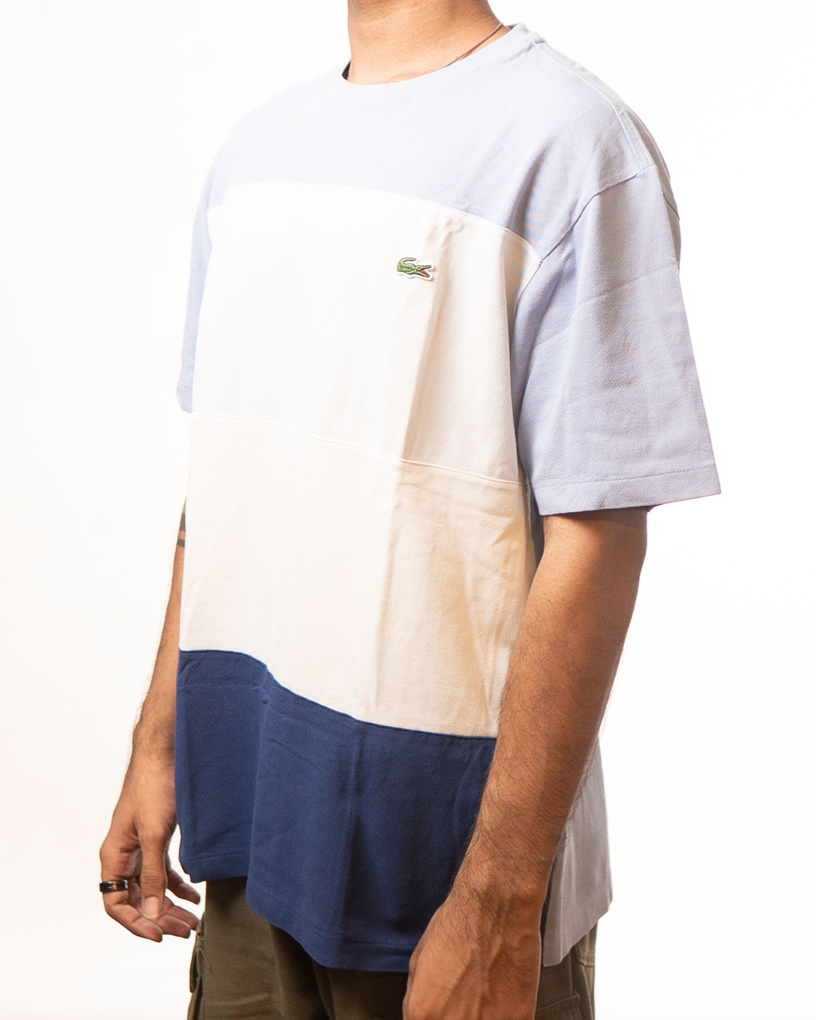 Lacoste Blue Lavender Colourblocked Tshirt