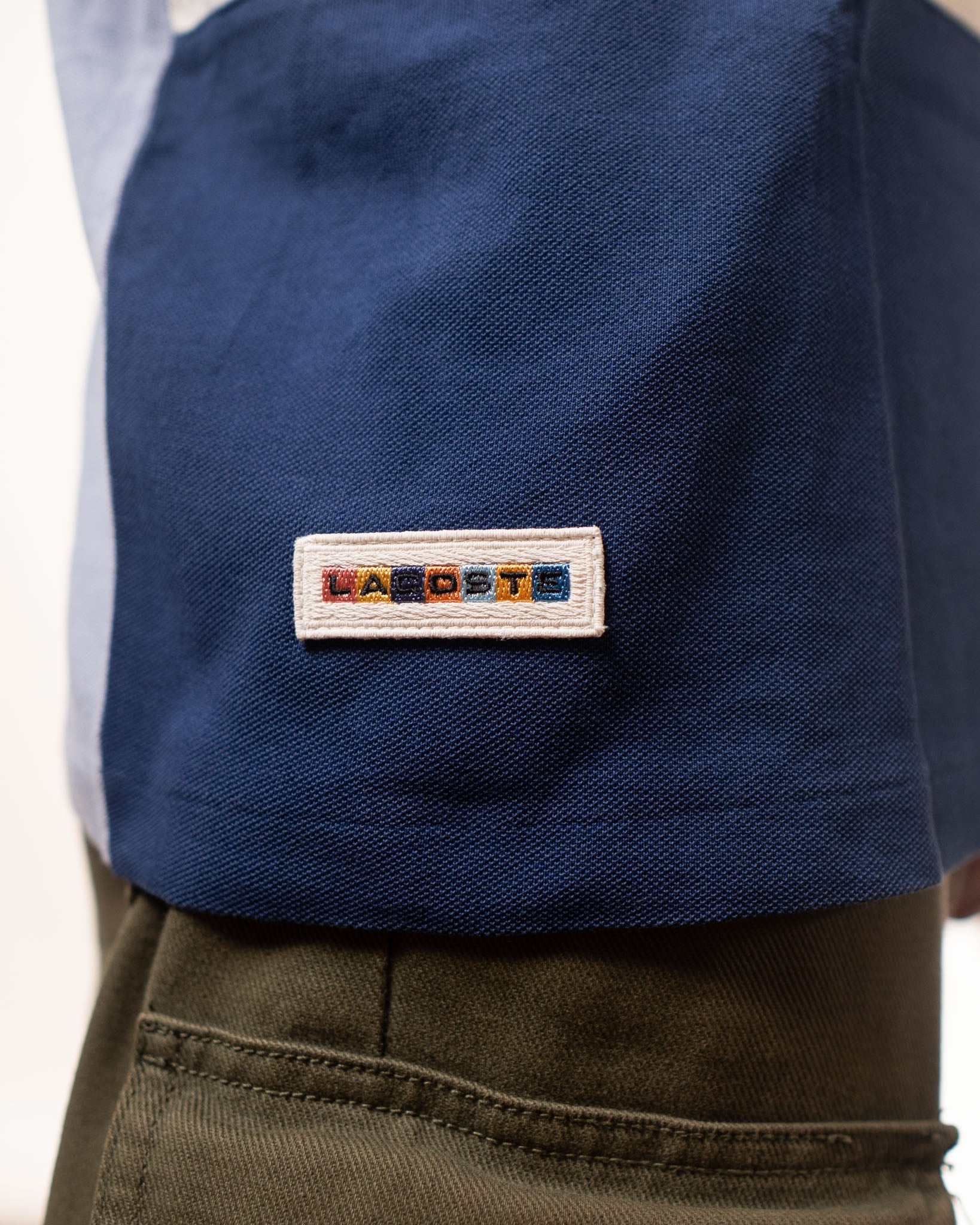Lacoste Blue Lavender Colourblocked Tshirt
