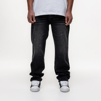 MAGIRI Core Painted Straight Black Jeans