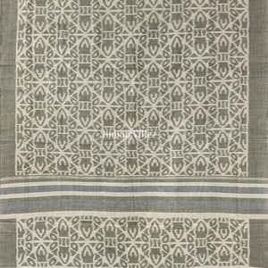 Grey Odisha Ikat Sambalpuri Pure Cotton Saree