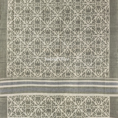 Grey Odisha Ikat Sambalpuri Pure Cotton Saree