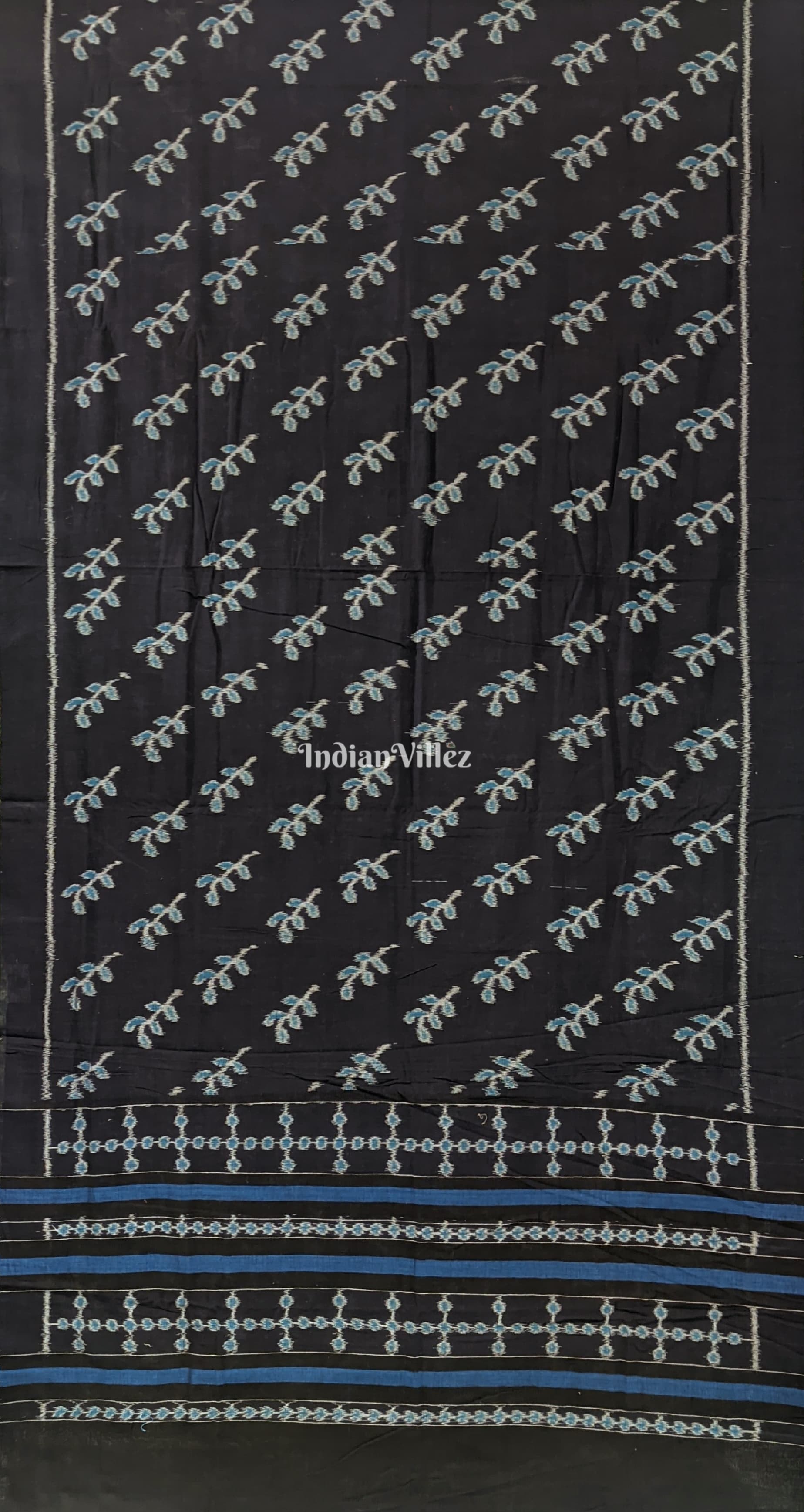 Black Odisha Ikat Sambalpuri Pure Cotton Saree