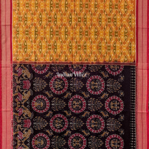 Chocolate Brown Tribal With Patli Design Sambalpuri Cotton Saree