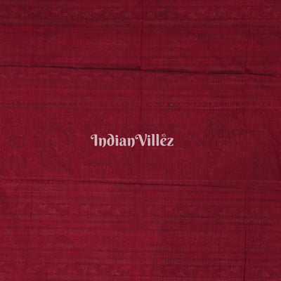 Brick Red Base Flower Design Sambalpuri Pure Cotton Saree