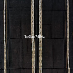 Red Lotus & Peacock Design Sambalpuri Pure Cotton Saree