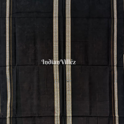 Red Lotus & Peacock Design Sambalpuri Pure Cotton Saree