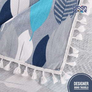 100% Cotton Table runner For 4 or 6 seater Dining / Centre Table - New Leaf Turquoise