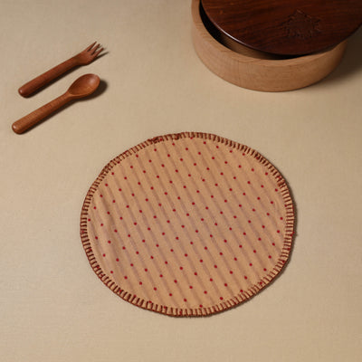 Brown - Jacquard Cotton Hand Embroidery Roti Napkin 02