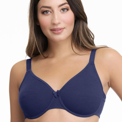 Ultimo Essential Cotton Non-Padded Wired Bra - Inky Blue