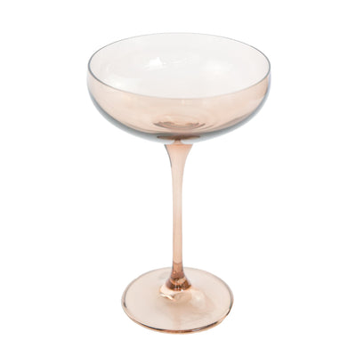 Estelle Colored Champagne Coupe Stemware - Set of 2 {Mocha Mousse (Our Amber Smoke)}