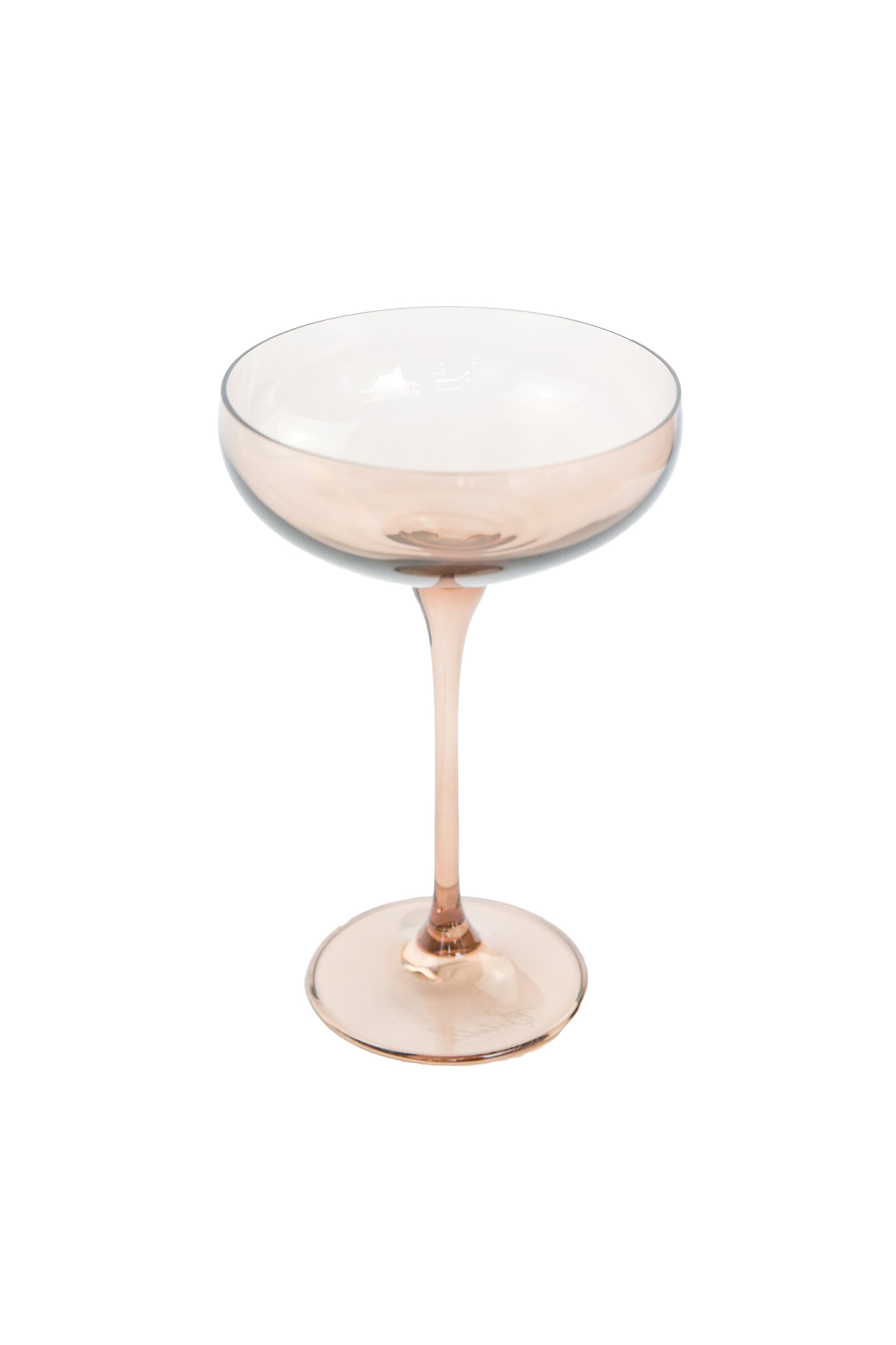 Estelle Colored Champagne Coupe Stemware - Set of 2 {Mocha Mousse (Our Amber Smoke)}