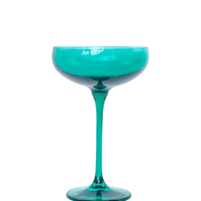 Estelle Colored Champagne Coupe Stemware - Set of 6 {Emerald Green}