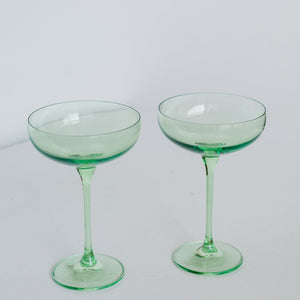 Estelle Colored Champagne Coupe Stemware - Set of 2 {Mint Green}