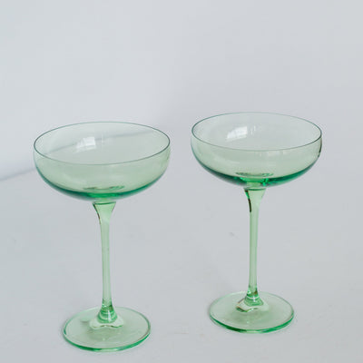 Estelle Colored Champagne Coupe Stemware - Set of 2 {Mint Green}