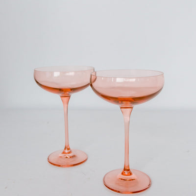 Estelle Colored Champagne Coupe Stemware - Set of 2 {Blush Pink}