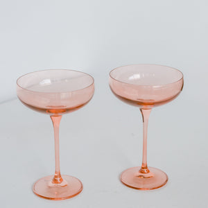 Estelle Colored Champagne Coupe Stemware - Set of 2 {Blush Pink}