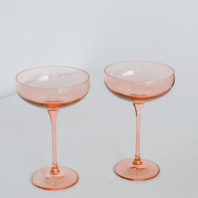 Estelle Colored Champagne Coupe Stemware - Set of 2 {Blush Pink}