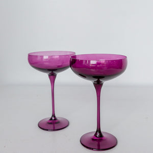 Estelle Colored Champagne Coupe Stemware - Set of 2 {Amethyst}
