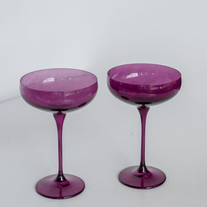 Estelle Colored Champagne Coupe Stemware - Set of 2 {Amethyst}